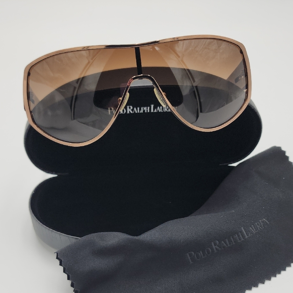 Polo by Ralph Lauren Brown Sunglasses With Case And Cleaning Cloth